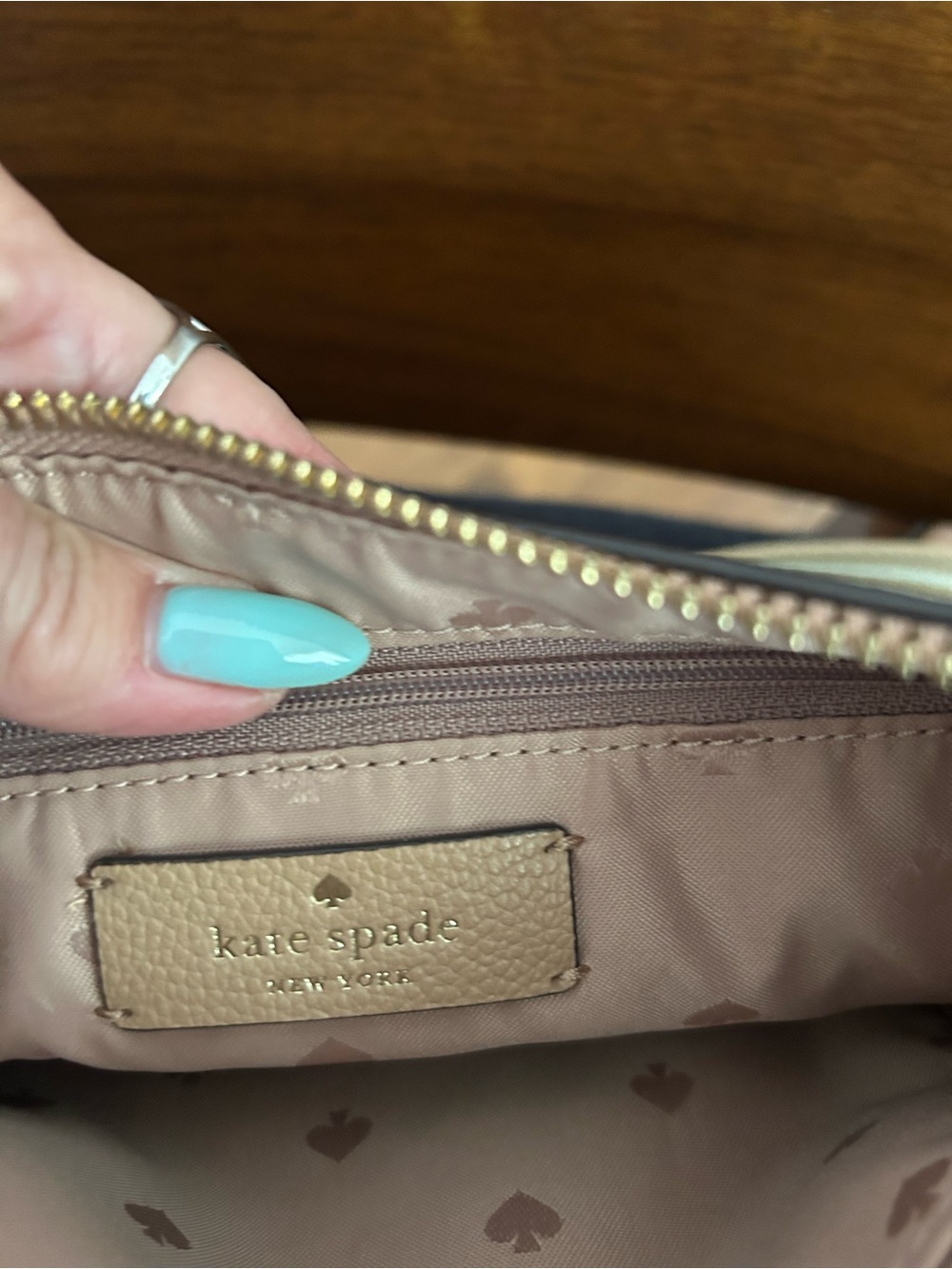 kate spade Crossbody in Light Beige with Striped Strap - Picture 5 of 9